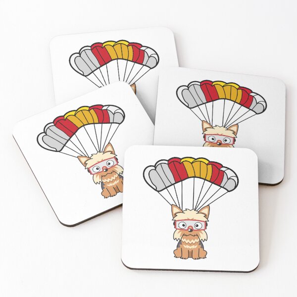 Item preview, Happy yorkshrie terrier  has a parachute designed and sold by Pet Station.