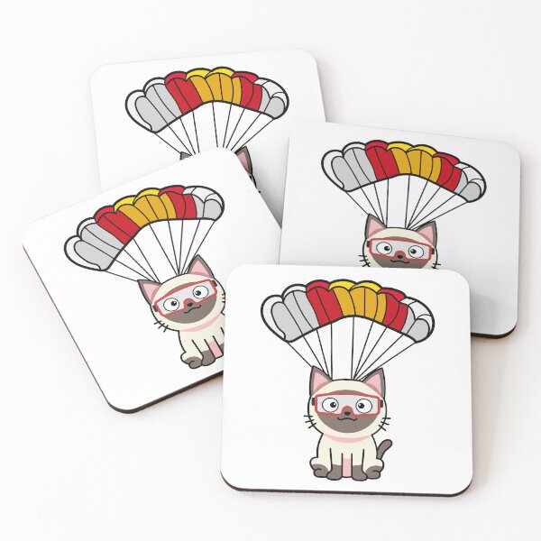 Item preview, Happy Siamese cat has a parachute designed and sold by Pet Station.