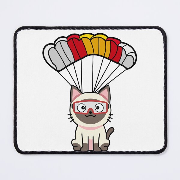 Item preview, Happy Siamese cat has a parachute designed and sold by Pet Station.