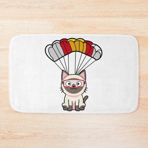 Item preview, Happy Siamese cat has a parachute designed and sold by Pet Station.