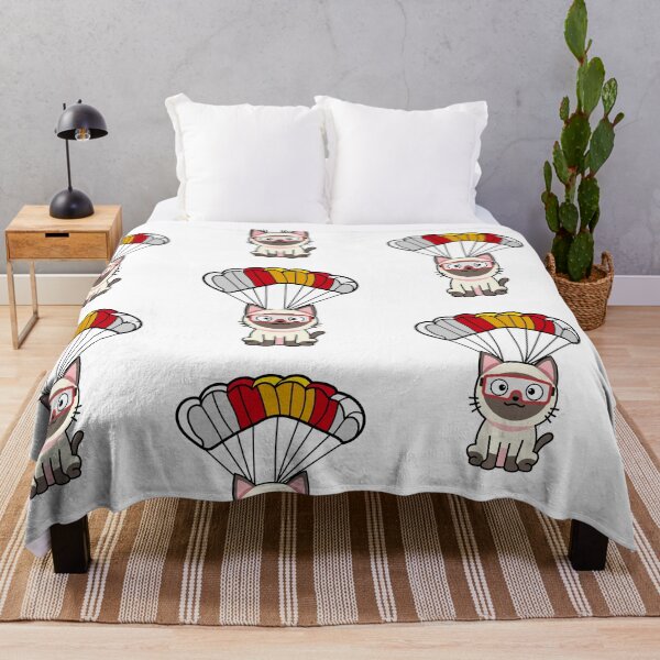 Item preview, Happy Siamese cat has a parachute designed and sold by Pet Station.