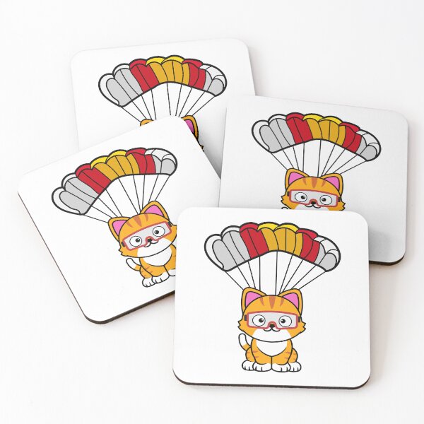 Item preview, Happy orange cat has a parachute designed and sold by Pet Station.