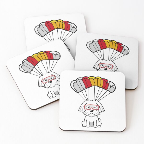 Item preview, Happy white dog has a parachute designed and sold by Pet Station.