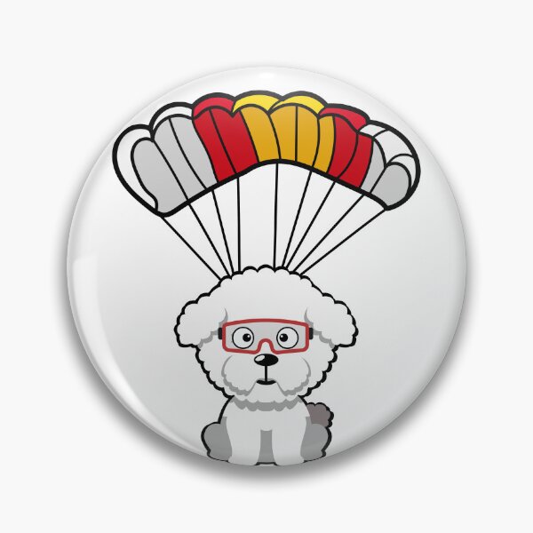 Item preview, Happy Bichon dog has a parachute designed and sold by Pet Station.