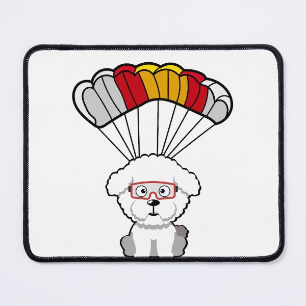 Item preview, Happy Bichon dog has a parachute designed and sold by Pet Station.