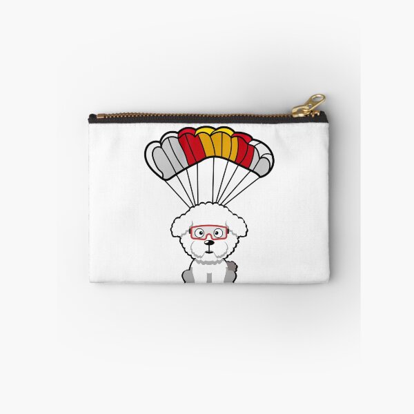 Item preview, Happy Bichon dog has a parachute designed and sold by Pet Station.