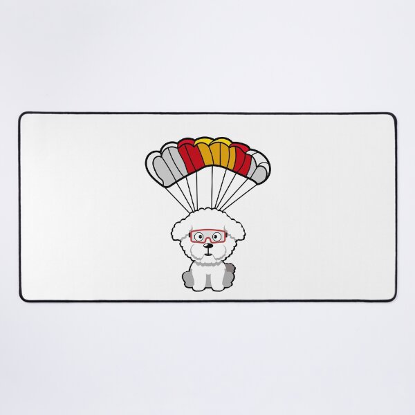 Item preview, Happy Bichon dog has a parachute designed and sold by Pet Station.