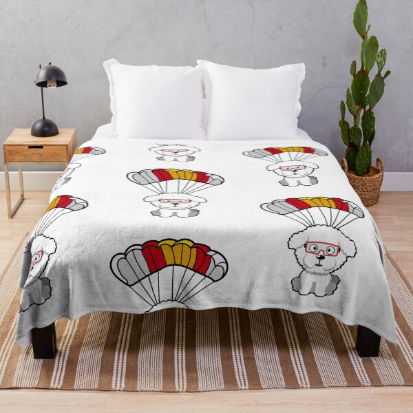 Item preview, Happy Bichon dog has a parachute designed and sold by Pet Station.