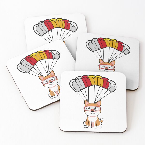 Item preview, Happy orange dog has a parachute designed and sold by Pet Station.