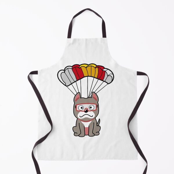 Item preview, Happy grey dog has a parachute designed and sold by Pet Station.