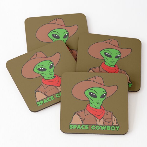 Item preview, Retro Space Cowboy Alien Illustration designed and sold by FlashCraft Design.