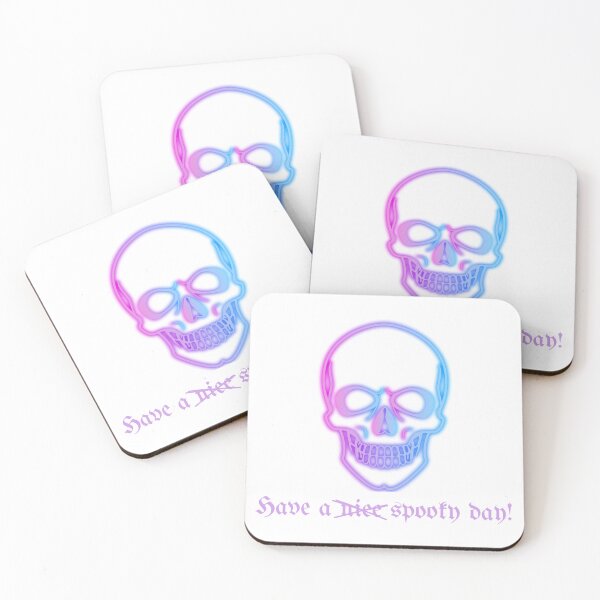 Item preview, Have a nice spooky day Text Minimalist with purple skull/head perfect for Halloween  designed and sold by SEVENPRINTS.