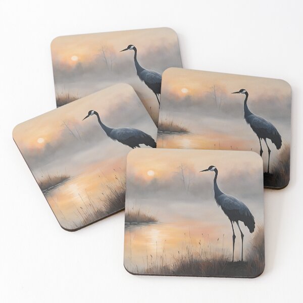Item preview, Crane in the Morning Fog designed and sold by StoryofPieces.