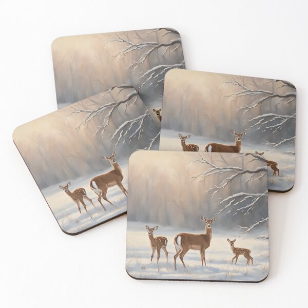 Item preview, Doe and 2 Fawns in the Snow  designed and sold by StoryofPieces.