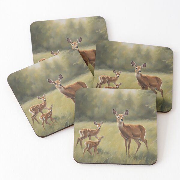 Item preview, Doe and 2 Fawns in the Spring Meadow designed and sold by StoryofPieces.