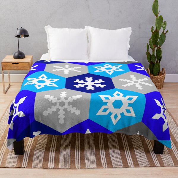 Item preview, Christmas Snowflake Blue Hexagon Pattern designed and sold by Sky Brundall Concepts.