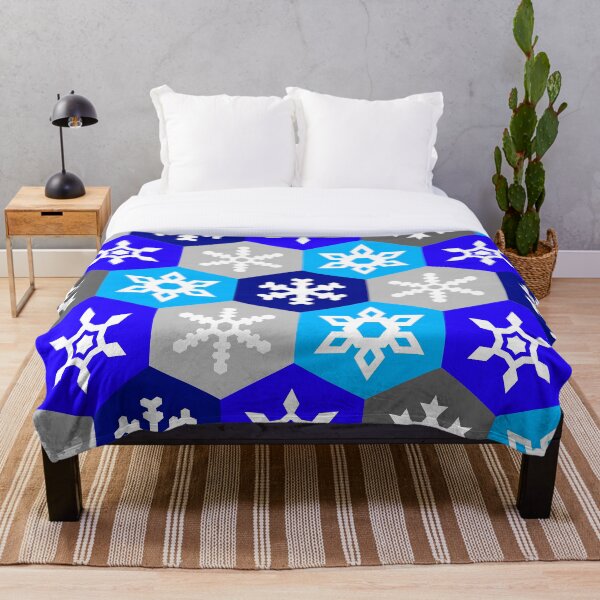 Item preview, Christmas Snowflake Blue Hexagon Pattern designed and sold by Sky Brundall Concepts.