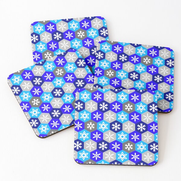 Item preview, Christmas Snowflake Blue Hexagon Pattern designed and sold by Sky Brundall Concepts.