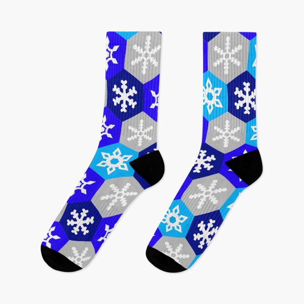 Item preview, Christmas Snowflake Blue Hexagon Pattern designed and sold by Sky Brundall Concepts.