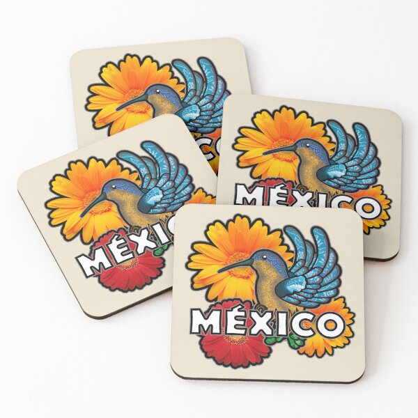 Item preview, Hummingbird, Mexican hummingbird. Three flowers. Bird, flying, Viva Mexico designed and sold by fashionlabrador.
