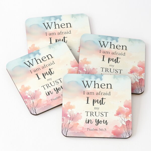 Item preview, When I am Afraid I put my Trust in You - Ps 56:3 - Motivational Bible Verse Scripture designed and sold by JWGifts4U.