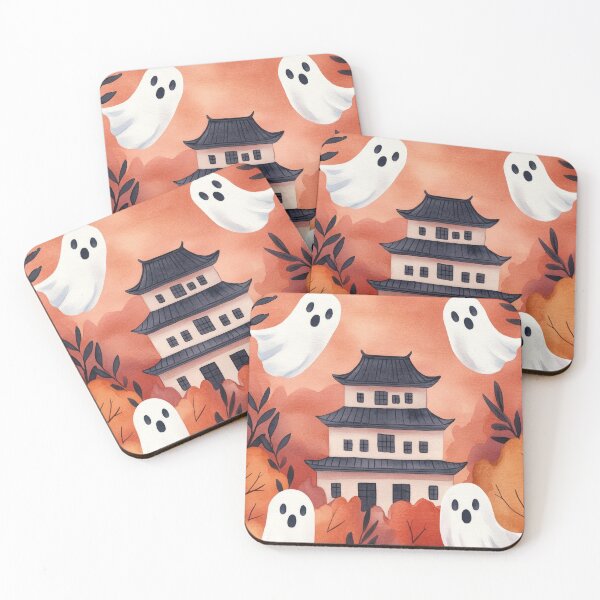 Item preview, Kawaii Ghosts Floating Around Japanese Castle designed and sold by WPCreator.