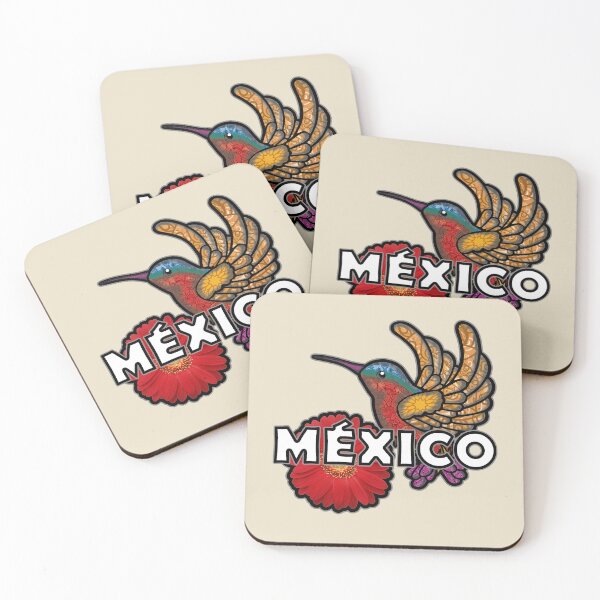 Item preview, Hummingbird, Mexican hummingbird. Red flowers. Bird, flying, Viva Mexico designed and sold by fashionlabrador.