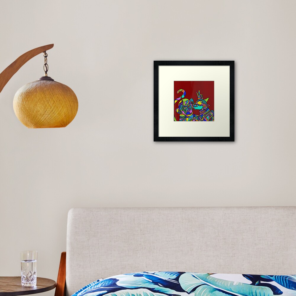 A goat and a monkey Framed Art Print