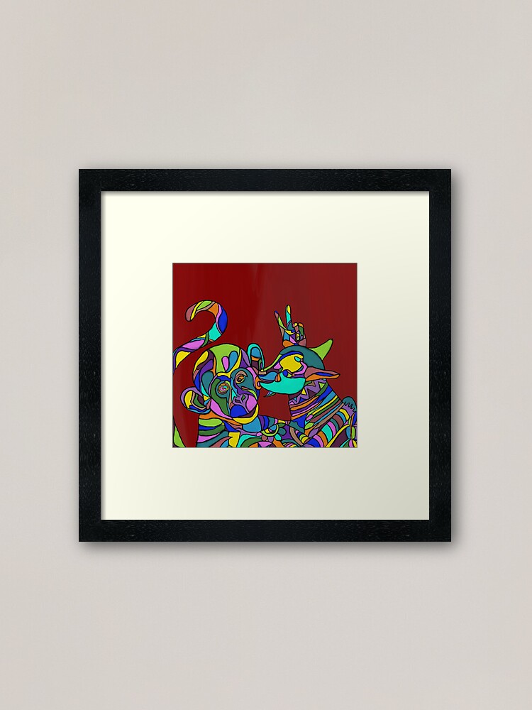 Alternate view of A goat and a monkey Framed Art Print