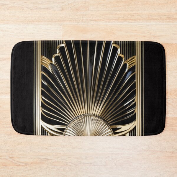 Item preview, Art Deco Nouveau Gold and Black Geometric Pattern designed and sold by SloganExpress.