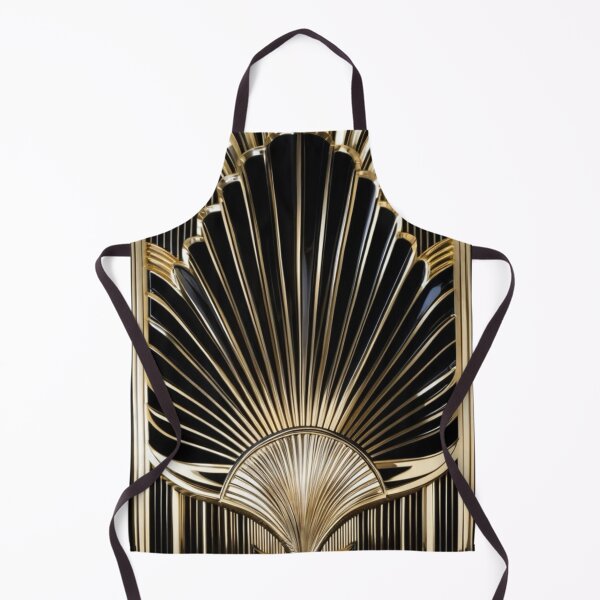 Item preview, Art Deco Nouveau Gold and Black Geometric Pattern designed and sold by SloganExpress.