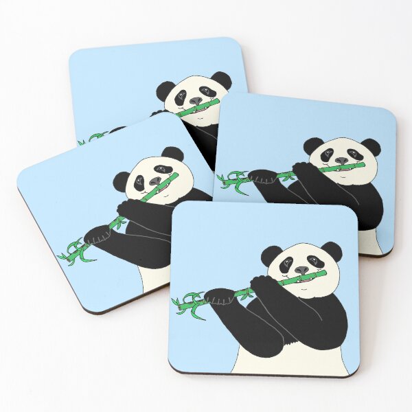 Item preview, Smiling Panda Playing a Bamboo Flute with Blue Sky designed and sold by JoyousArt4u.