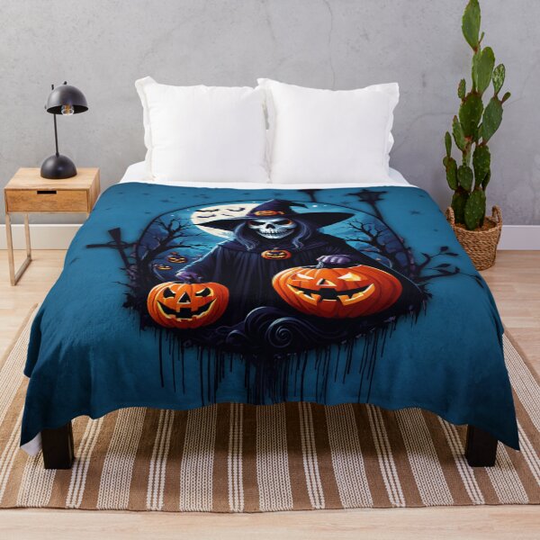 Item preview, A spooky Halloween scene featuring a skeleton witch. designed and sold by nicky2342.