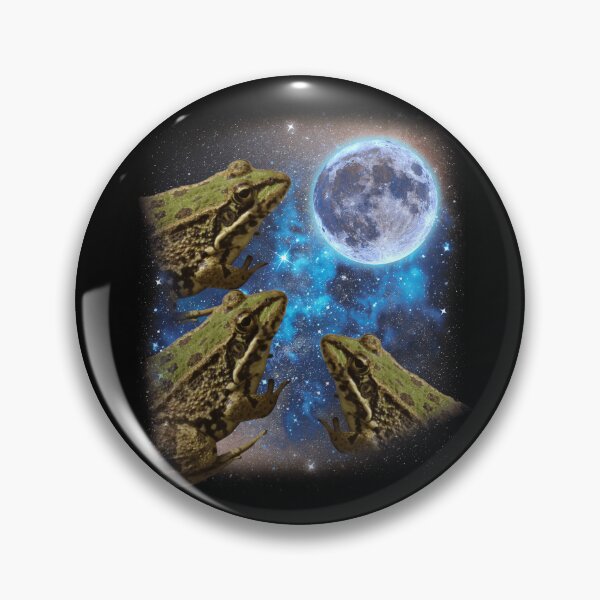Item preview, Three Bullfrog Moon Cursed Meme Funny 3 Howling Frog Gear designed and sold by DynamicDesign.