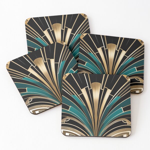 Item preview, Art Deco Nouveau Fan Style Geometric Pattern designed and sold by SloganExpress.