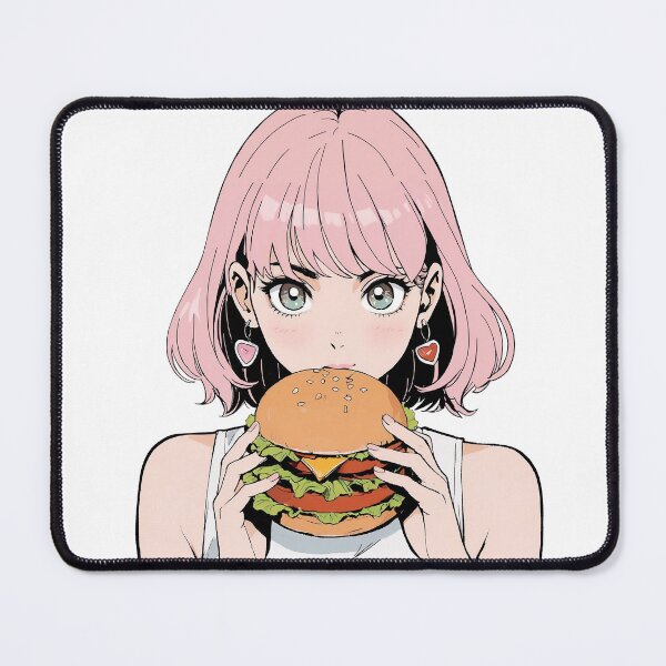 Item preview, Cute girl eating a hamburger designed and sold by JonelleTshirts.