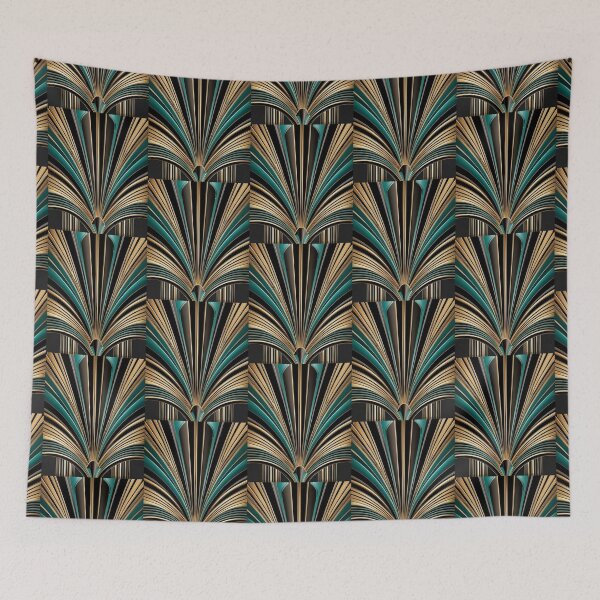 Item preview, Art Deco Nouveau Fan Style Geometric Pattern designed and sold by SloganExpress.
