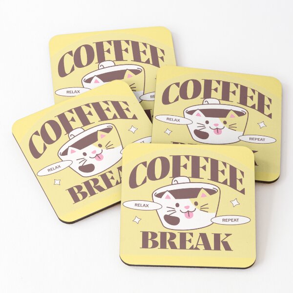 Item preview, COFFEE BREAK: cat coffee designed and sold by Venta Mix  JellycientArt.