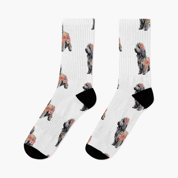 Item preview, Bergamasco Silhouette Filled with Flowers - Elegant Floral Dog Design designed and sold by GoodyPaws.