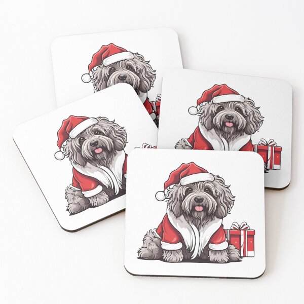 Item preview, Bergamasco Shepherd in Santa Hat - Festive Holiday Dog Design designed and sold by GoodyPaws.