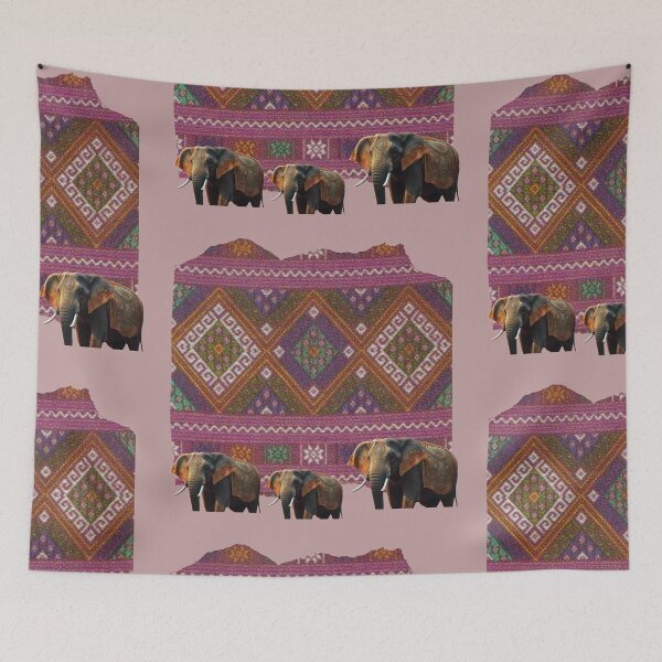 Item preview, Thailand: Elephant Parade with Thai Textiles designed and sold by Tonphiarts.