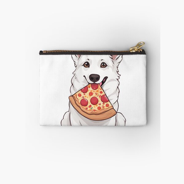 Item preview, White Swiss Shepherd with Pizza - Fun and Quirky Dog Lover's Design designed and sold by GoodyPaws.