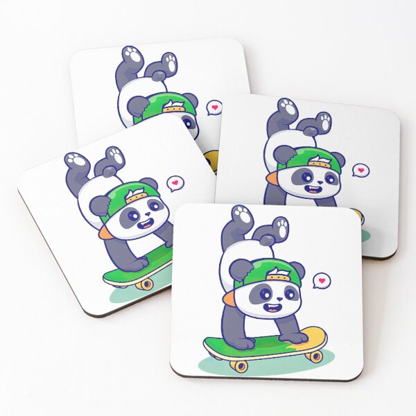 Item preview, Cute Panda Skateboarding, Skate, Skateboard designed and sold by Skateboard-Art.
