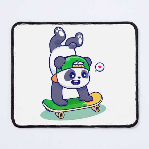 Item preview, Cute Panda Skateboarding, Skate, Skateboard designed and sold by Skateboard-Art.