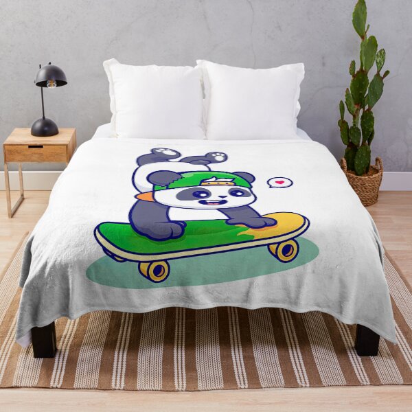 Item preview, Cute Panda Skateboarding, Skate, Skateboard designed and sold by Skateboard-Art.