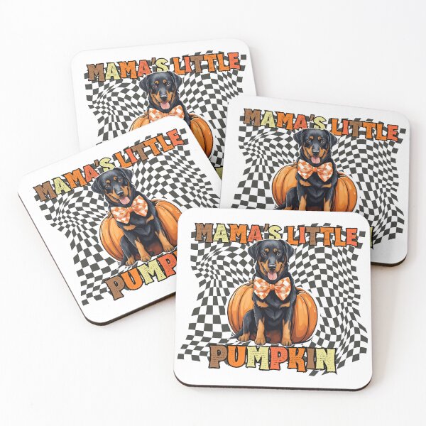 Item preview, "Mama's Little Pumpkin" - Beauceron in Halloween Pumpkin with Checkered Background designed and sold by GoodyPaws.