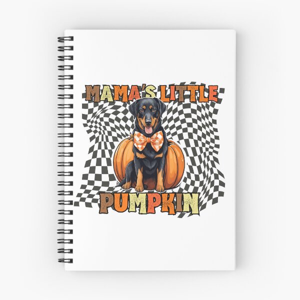Item preview, "Mama's Little Pumpkin" - Beauceron in Halloween Pumpkin with Checkered Background designed and sold by GoodyPaws.