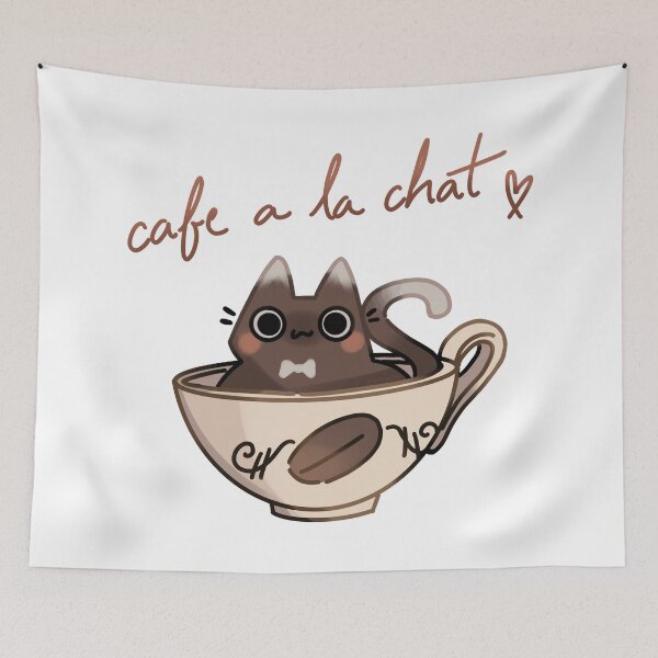 Item preview, Cafe a la chat - cat coffee designed and sold by Solena Joy.