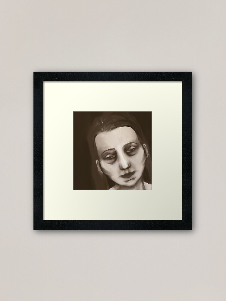 Alternate view of A portrait of feeling down Framed Art Print