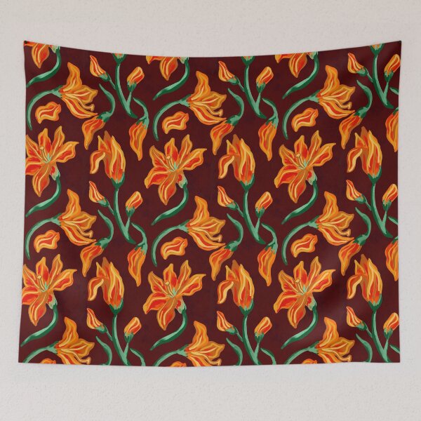 Item preview, Fall Orange Lilies Pattern designed and sold by dmwong.
